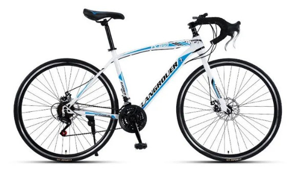White Blue Curved Road Bicycle 21 Speed