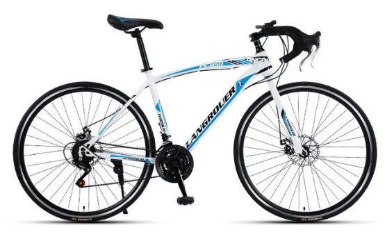 White Blue Curved Road Bicycle 21 Speed