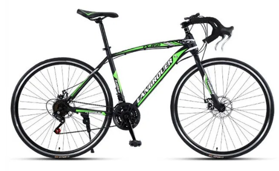 Black Green Curved Road Bicycle 21 Speed